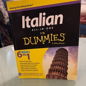 Wiley Italian All-in-One For Dummies Book - Black and Yellow